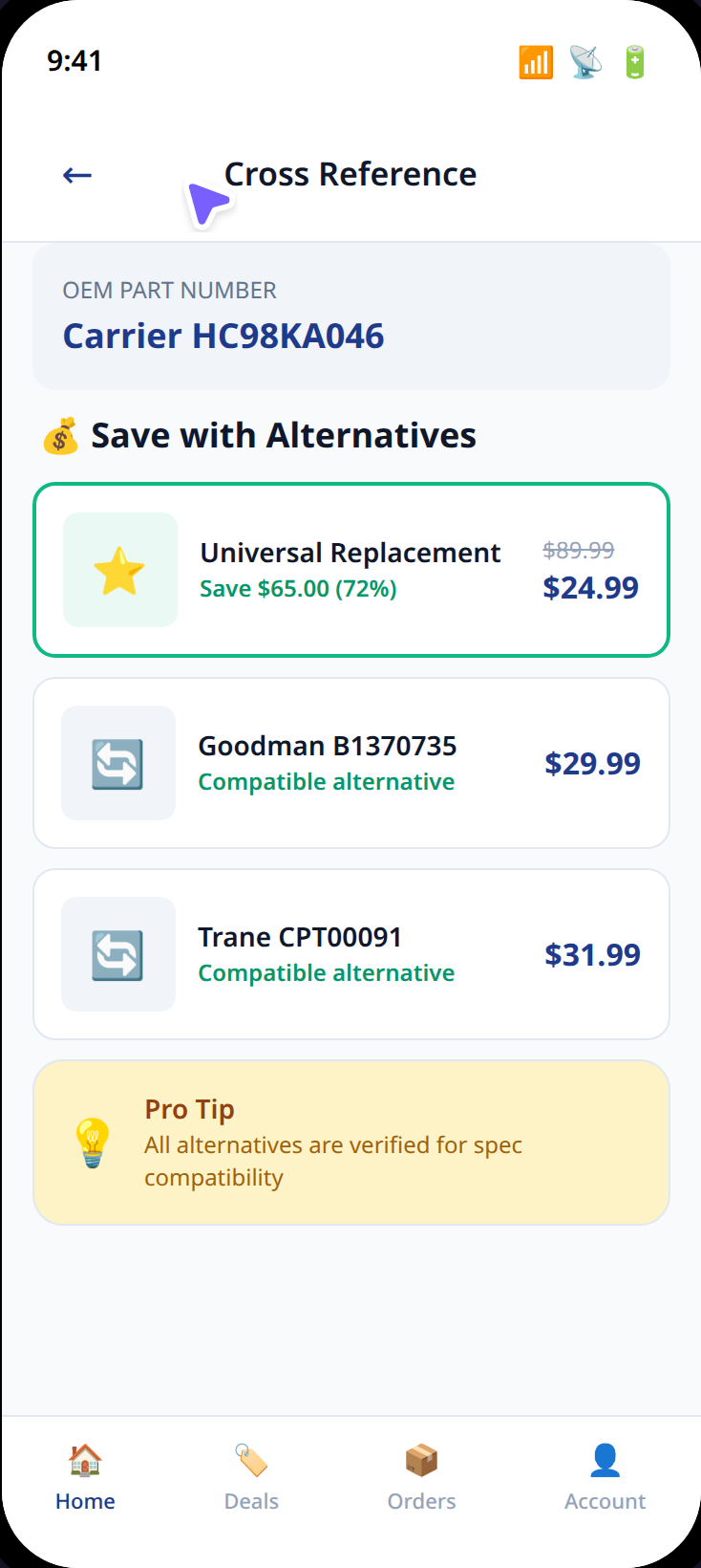 Cross-Reference - Find affordable alternatives